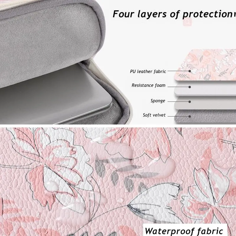 13 Inch Laptop Sleeve with Telescoping Handle - Light Pink