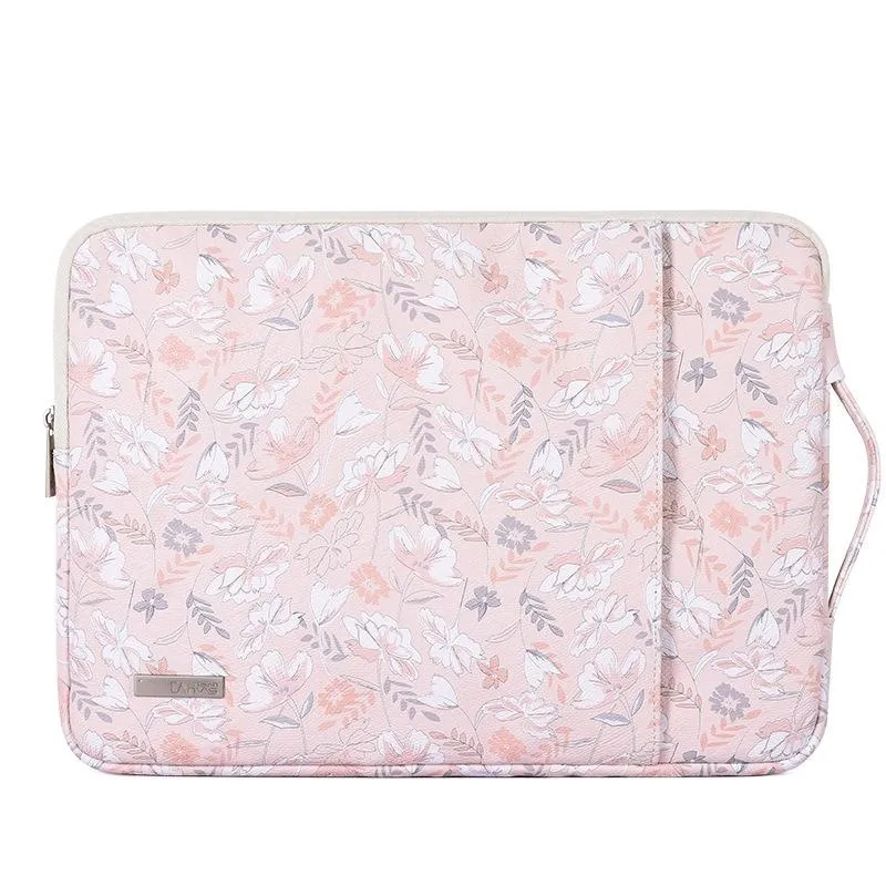 13 Inch Laptop Sleeve with Telescoping Handle - Light Pink