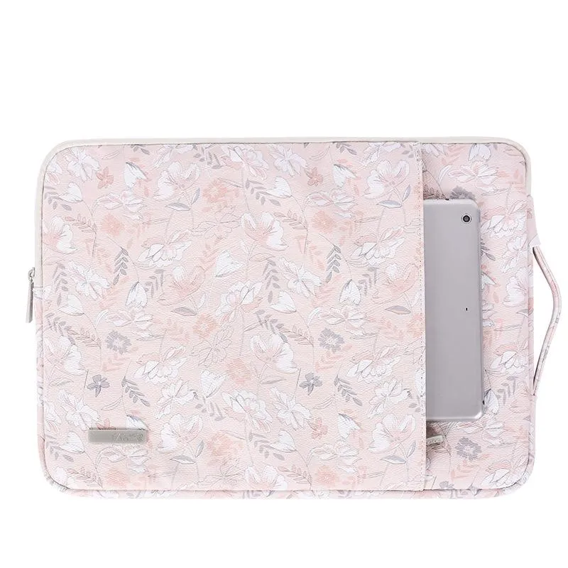 13 Inch Laptop Sleeve with Telescoping Handle - Light Pink