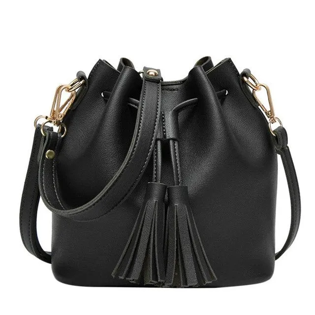 2017 Xiniu Women Leather Drawstring crossbody bags for women