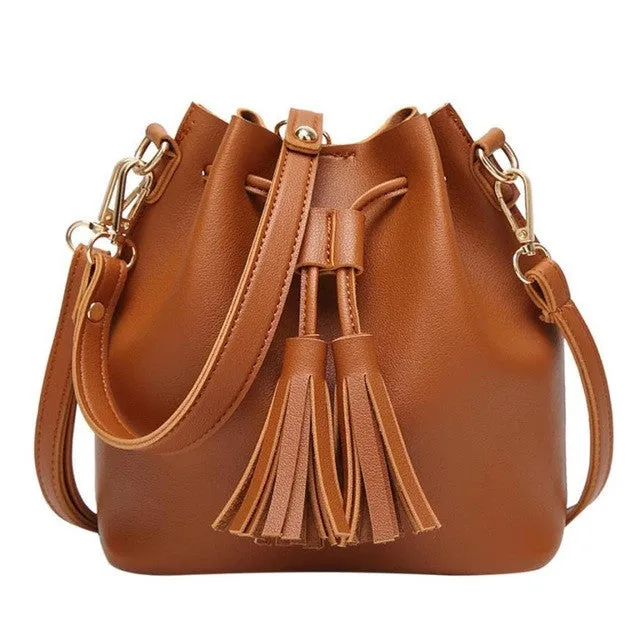 2017 Xiniu Women Leather Drawstring crossbody bags for women