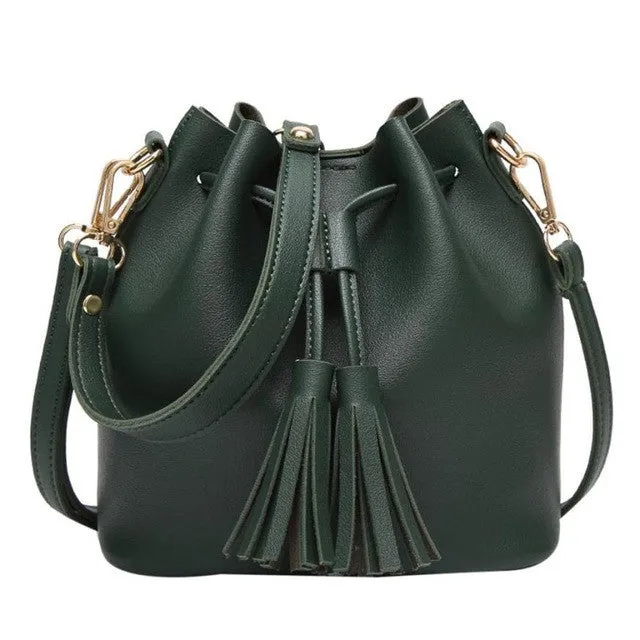 2017 Xiniu Women Leather Drawstring crossbody bags for women