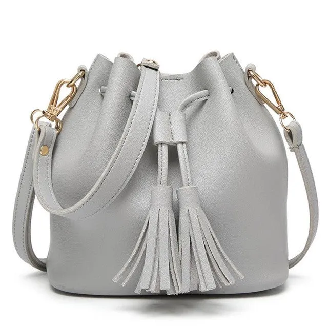 2017 Xiniu Women Leather Drawstring crossbody bags for women