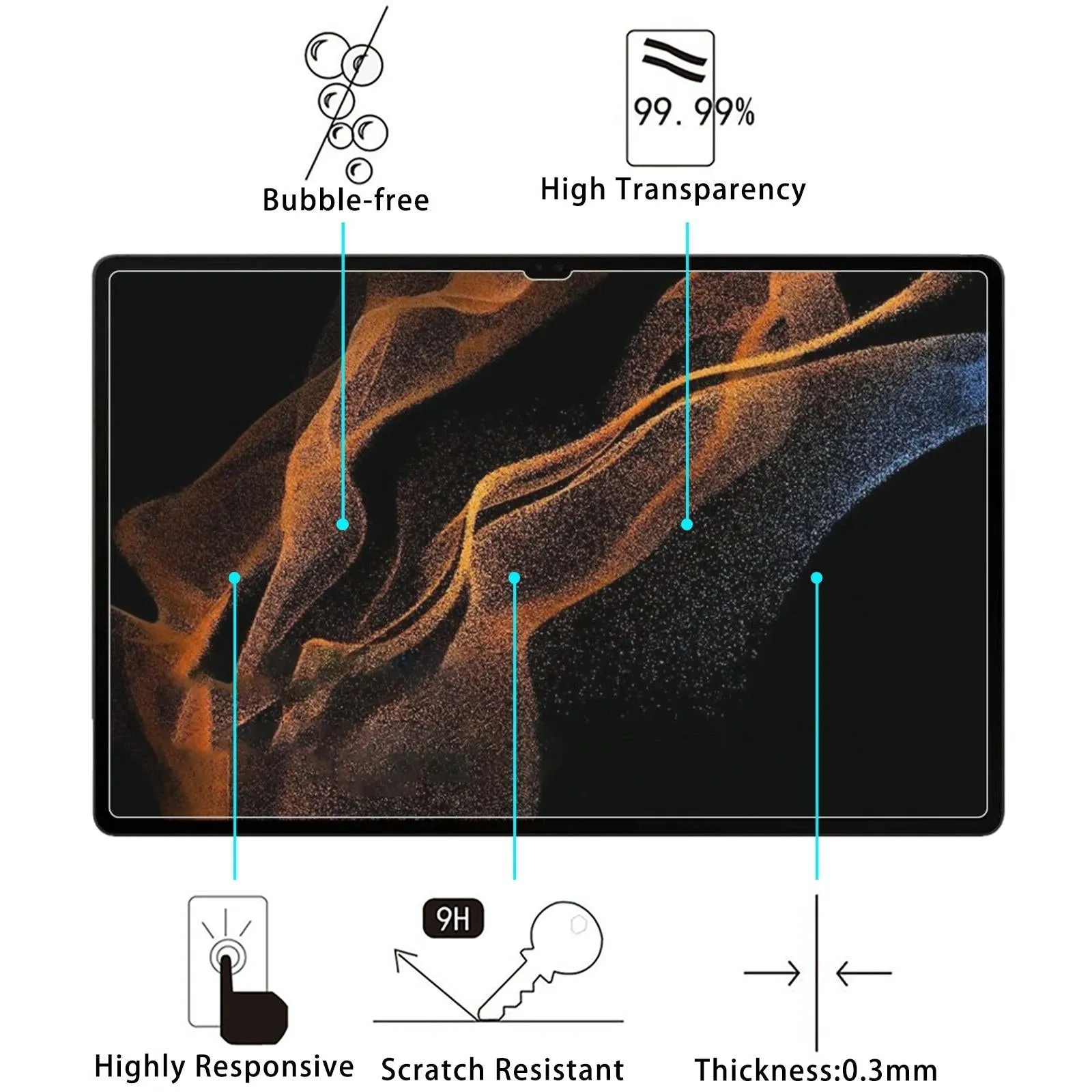 25-pack Tempered Glass Film for Samsung Galaxy Tab S8 Ultra / X900