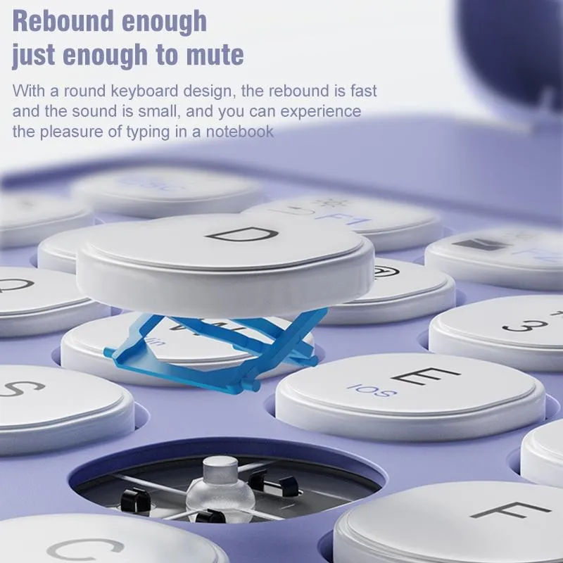 360 Degree Rotatable Bluetooth Keyboard Leather Case - Square Button