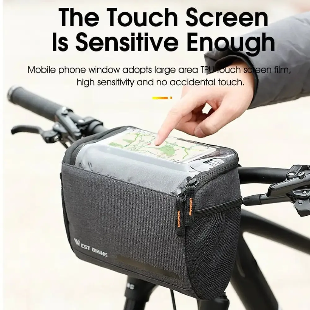 4.5l Handlebar Bicycle Bag with 7.5 Inch Touch Screen Phone Case