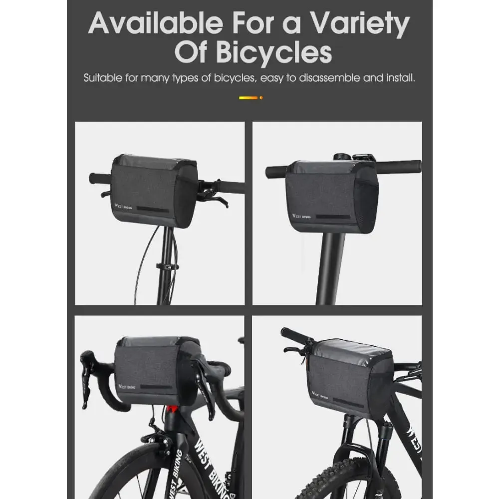 4.5l Handlebar Bicycle Bag with 7.5 Inch Touch Screen Phone Case