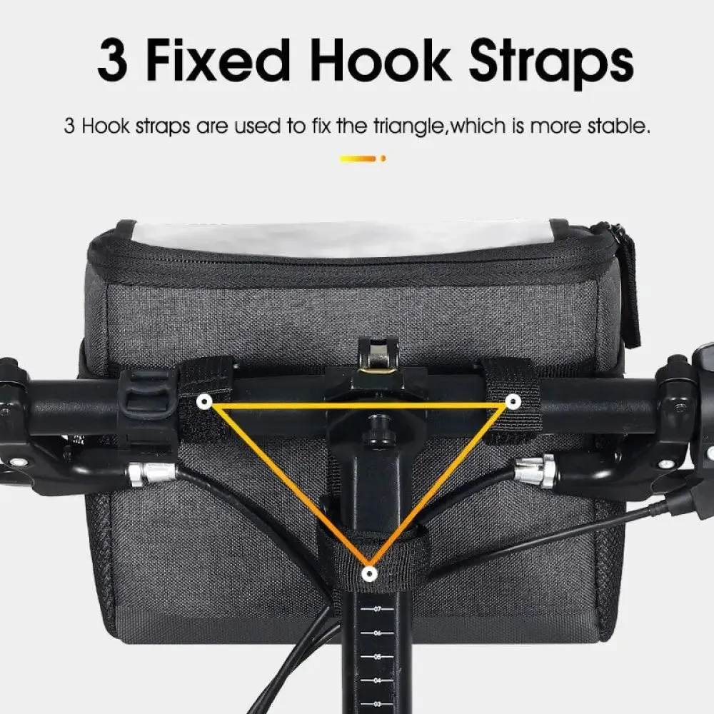 4.5l Handlebar Bicycle Bag with 7.5 Inch Touch Screen Phone Case