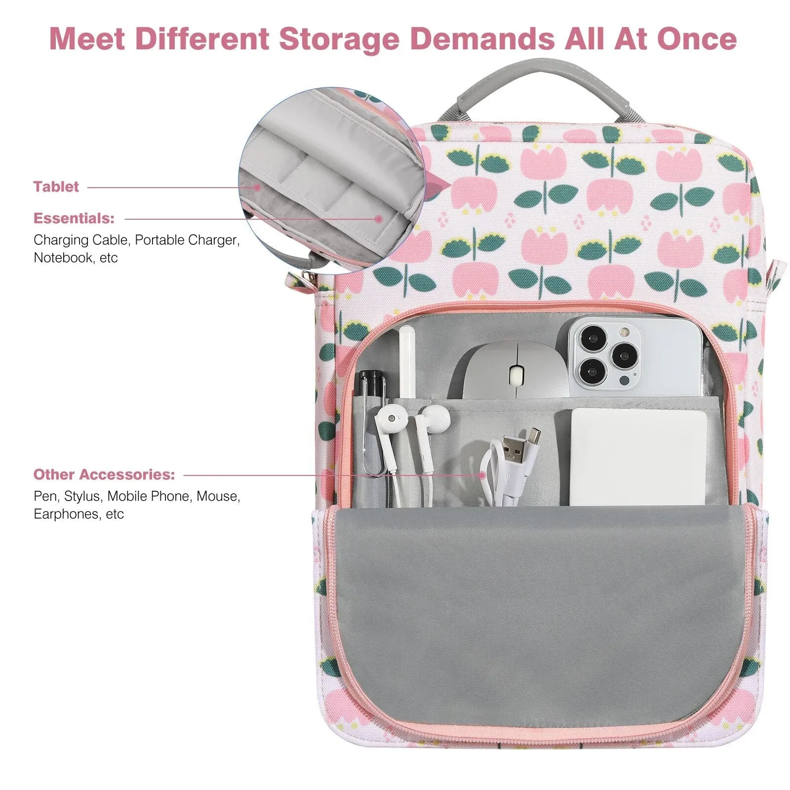 9-11 Inch Tablet Sleeve Carrying Case for Tab S8,ipad 9/8/7th Gen 10.2