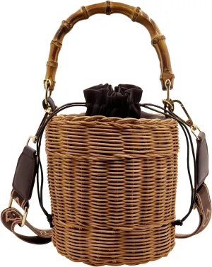 Flower Pearls Rattan Tote Bag Summer Beach Drawstring Straw Bucket Bag Diamonds Woven Handbag Flower Pearls Rattan Tote Bag Summer Beach Drawstring Straw Bucket Bag Diamonds Woven Handbag