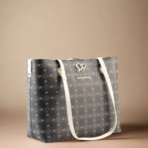 Hayley - Tote Bag With All Over SB Print - Brown