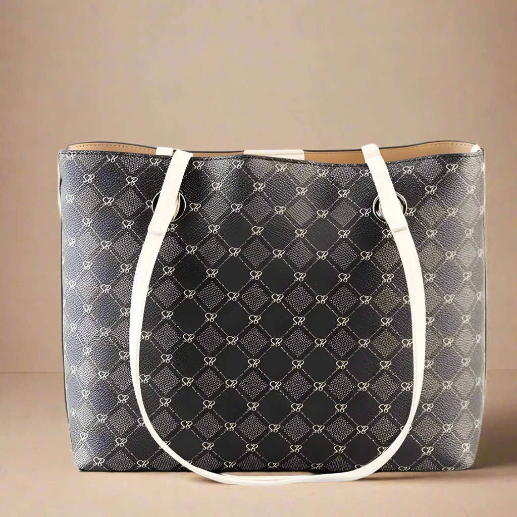Hayley - Tote Bag With All Over SB Print - Brown