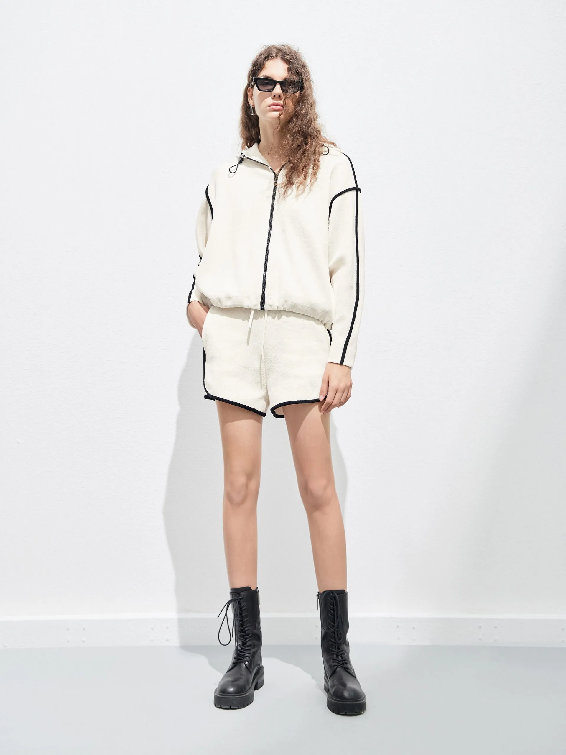 High Rise Drawstring Shorts