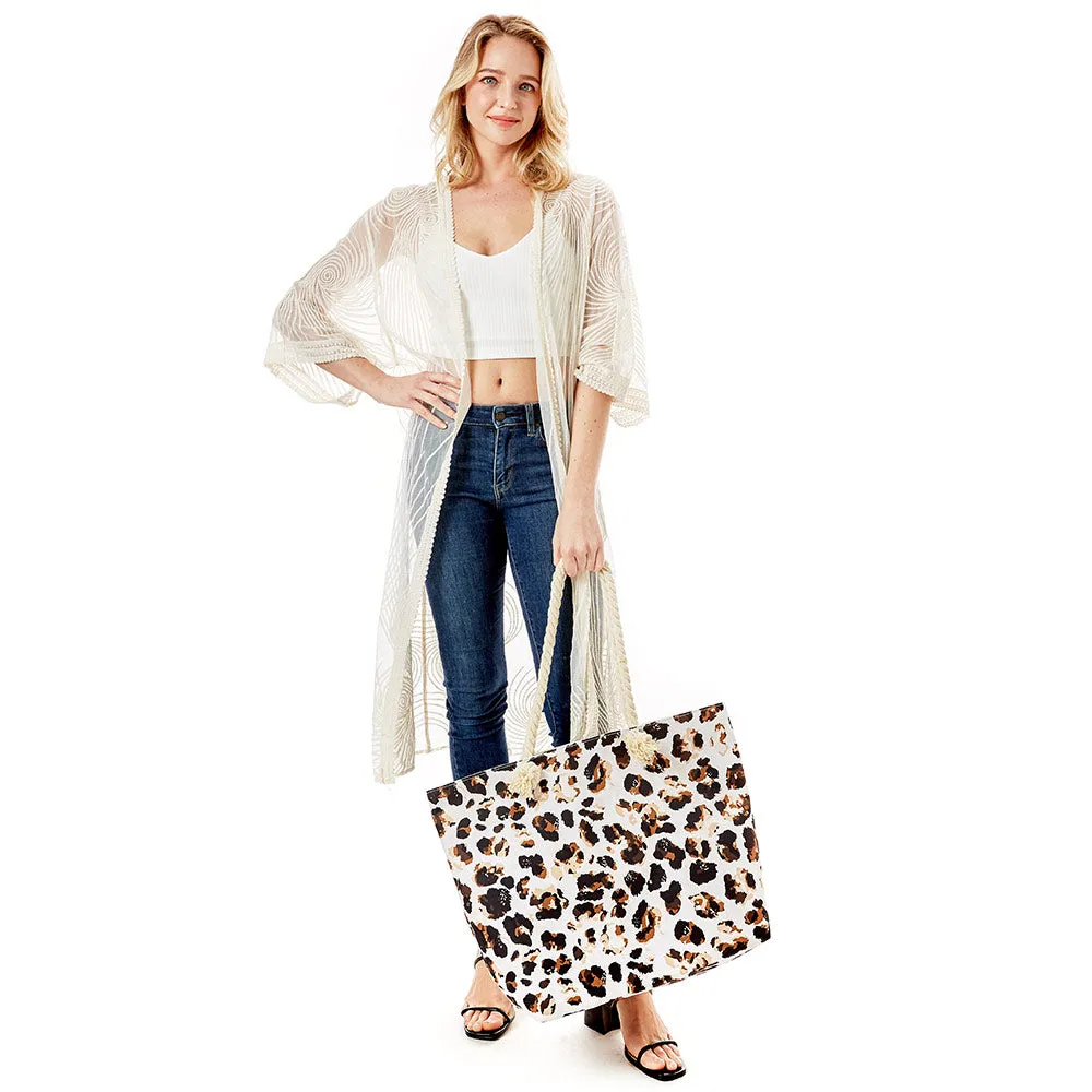 iLLASPARKZ Leopard Print Beach Tote Bag
