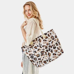 iLLASPARKZ Leopard Print Beach Tote Bag