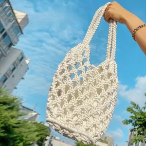 Knitted Bucket Rope Bag