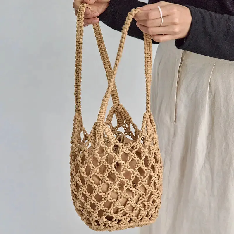Knitted Bucket Rope Bag