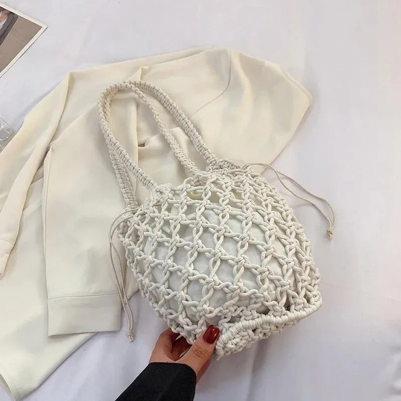 Knitted Bucket Rope Bag
