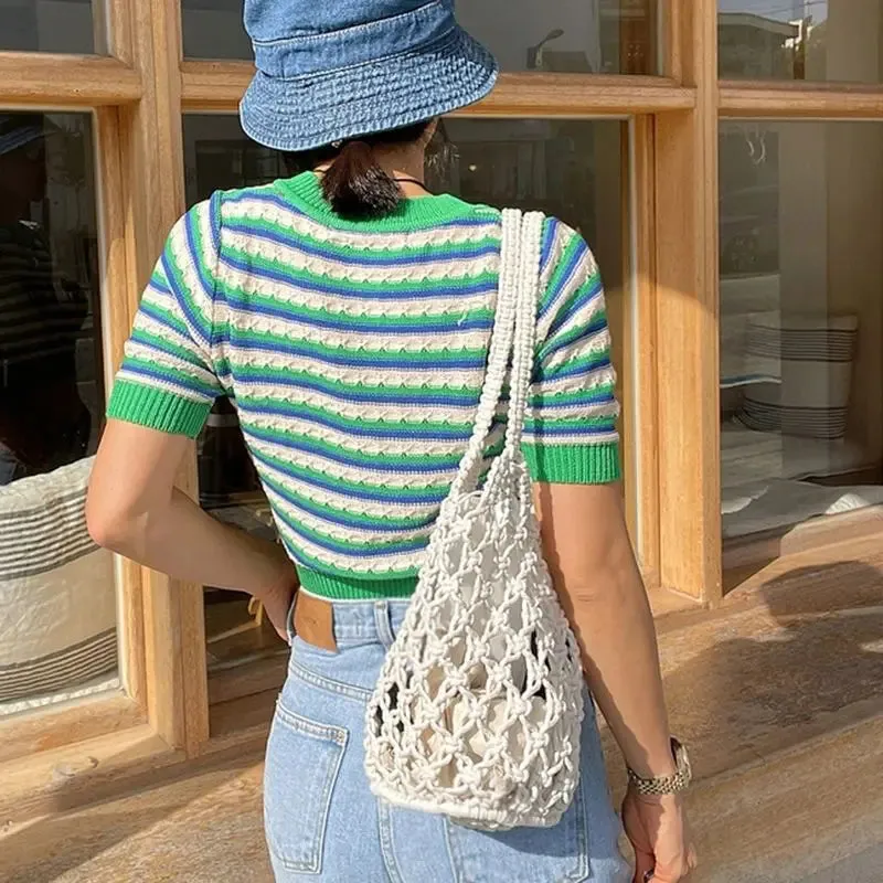 Knitted Bucket Rope Bag
