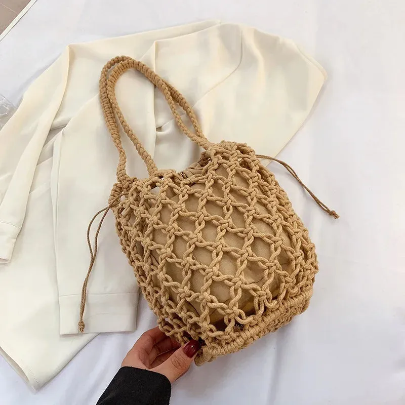 Knitted Bucket Rope Bag