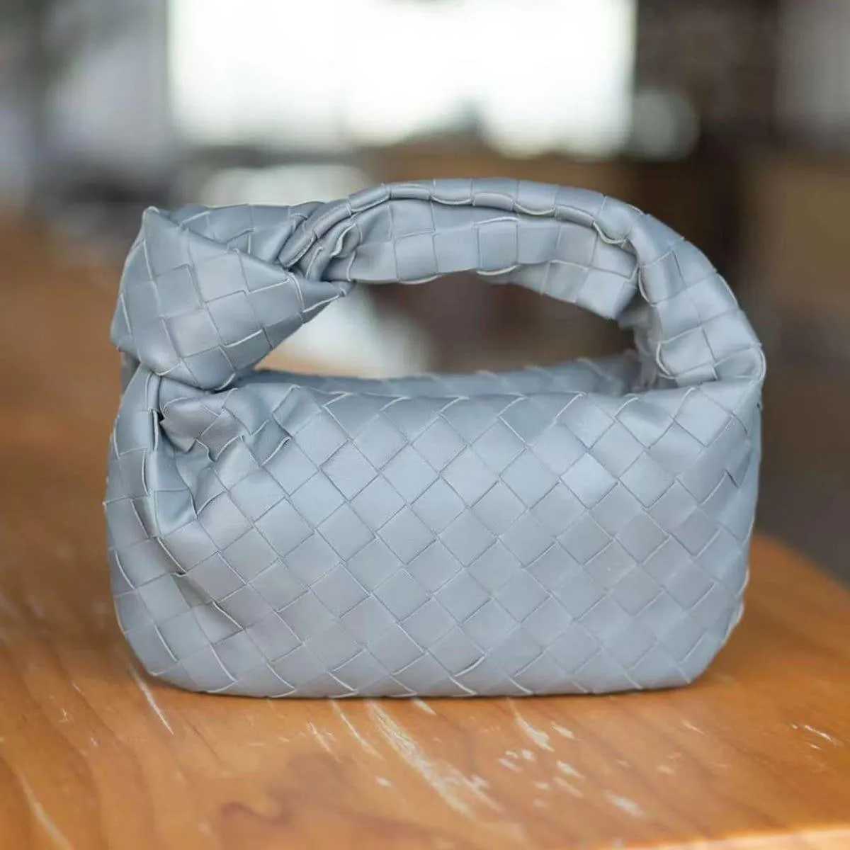 Lambskin Knotted Intrecciato Leather Handbag, Handcrafted Premium Quality Genuine Leather Handbag, Daily Fashion Lady Bag, Designer Bag