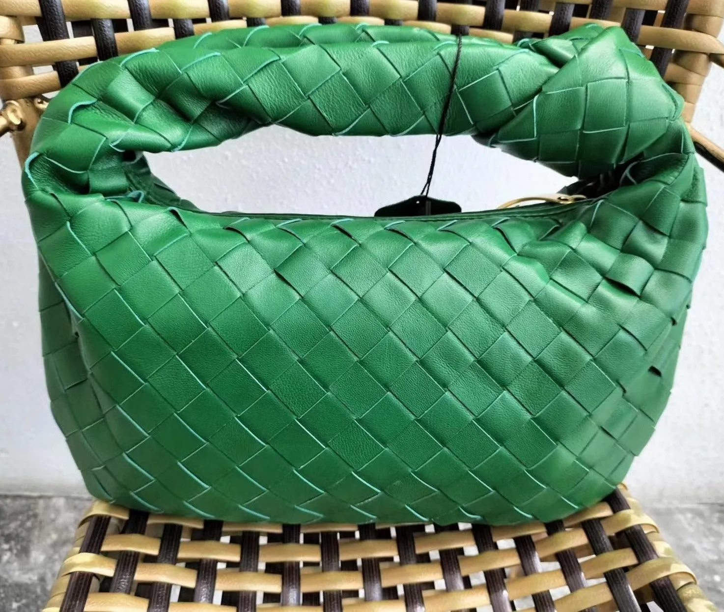Lambskin Knotted Intrecciato Leather Handbag, Handcrafted Premium Quality Genuine Leather Handbag, Daily Fashion Lady Bag, Designer Bag