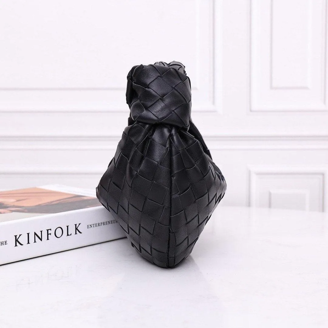 Lambskin Knotted Intrecciato Leather Handbag, Handcrafted Premium Quality Genuine Leather Handbag, Daily Fashion Lady Bag, Designer Bag