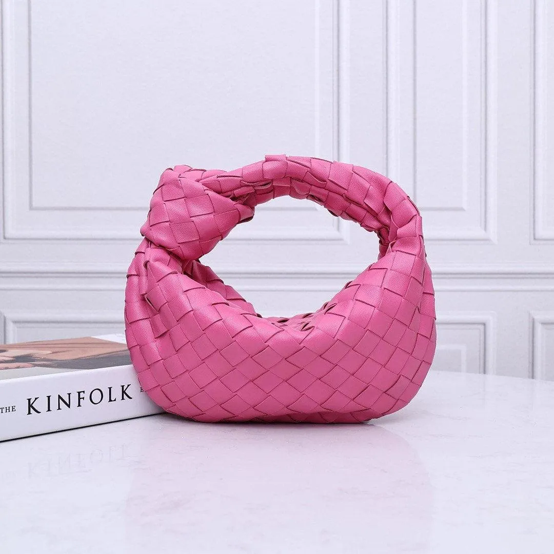Lambskin Knotted Intrecciato Leather Handbag, Handcrafted Premium Quality Genuine Leather Handbag, Daily Fashion Lady Bag, Designer Bag