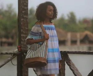 Swahili by SOSH - Women Bucket Bag, Linen & Leather, 4 Colors available