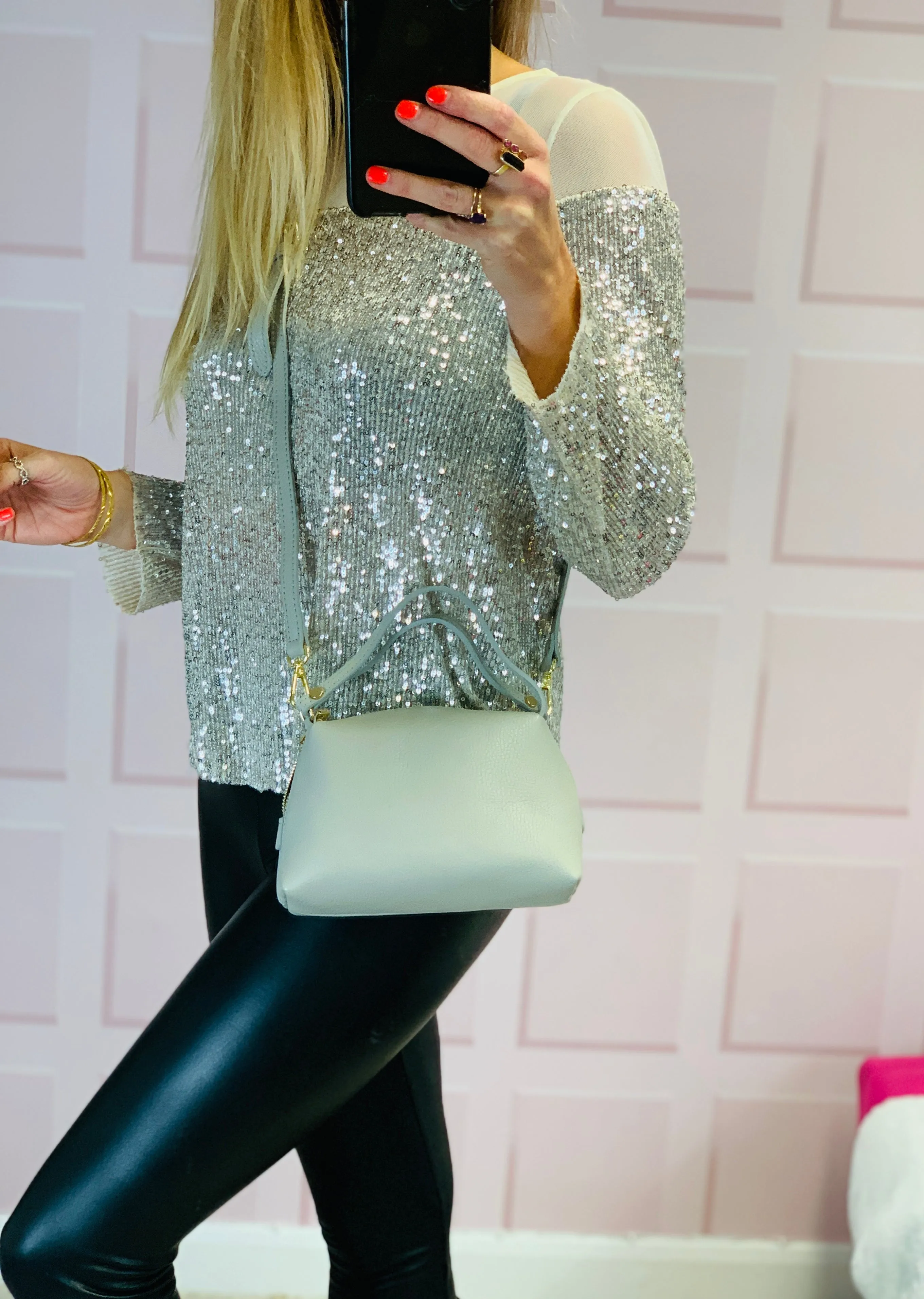 The Firenze Mini Crossbody Grey