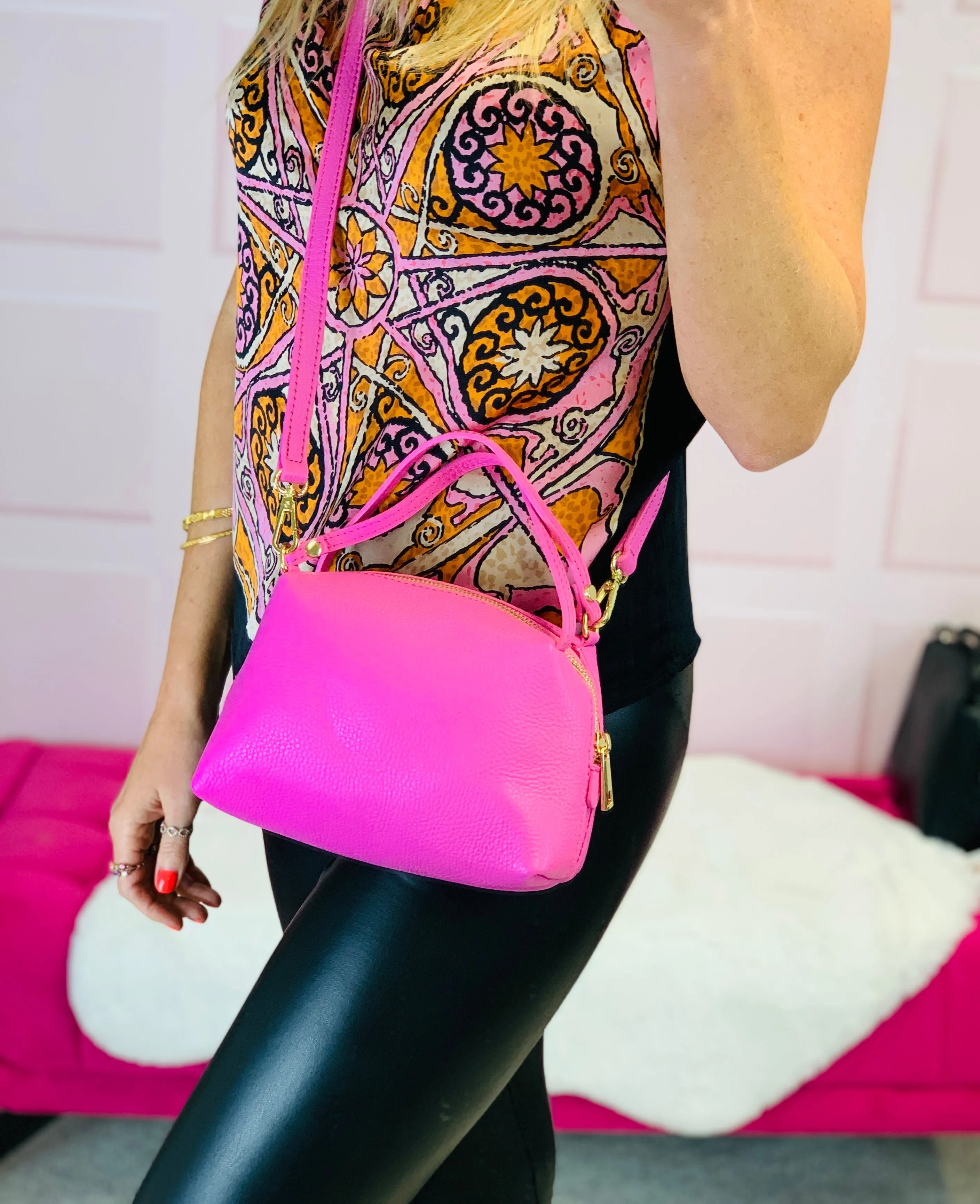 The Firenze Mini Crossbody Pink