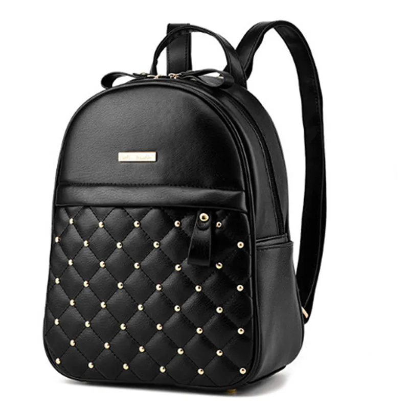 Women Backpacks 2017 Hot Sale Fashion Causal Bags High Quality Bead Female Shoulder Bag PU Leather Backpacks For Girls
