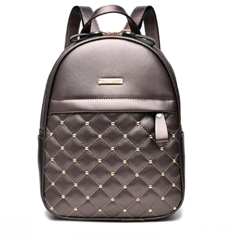 Women Backpacks 2017 Hot Sale Fashion Causal Bags High Quality Bead Female Shoulder Bag PU Leather Backpacks For Girls