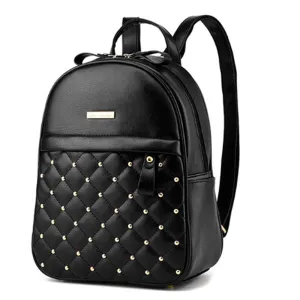 Women Backpacks 2017 Hot Sale Fashion Causal Bags High Quality Bead Female Shoulder Bag PU Leather Backpacks For Girls